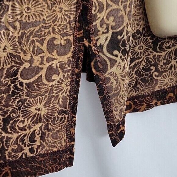 Draper's & Damon's Cardigan Blazer vtg Y2K XL Retro Open Kimono earth tones EUC - Picture 6 of 12